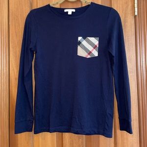 Boys Burberry 12Y Navy Long Sleeve Tee